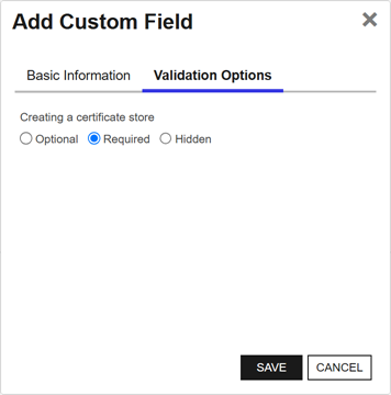 Certificate Store Type Operations