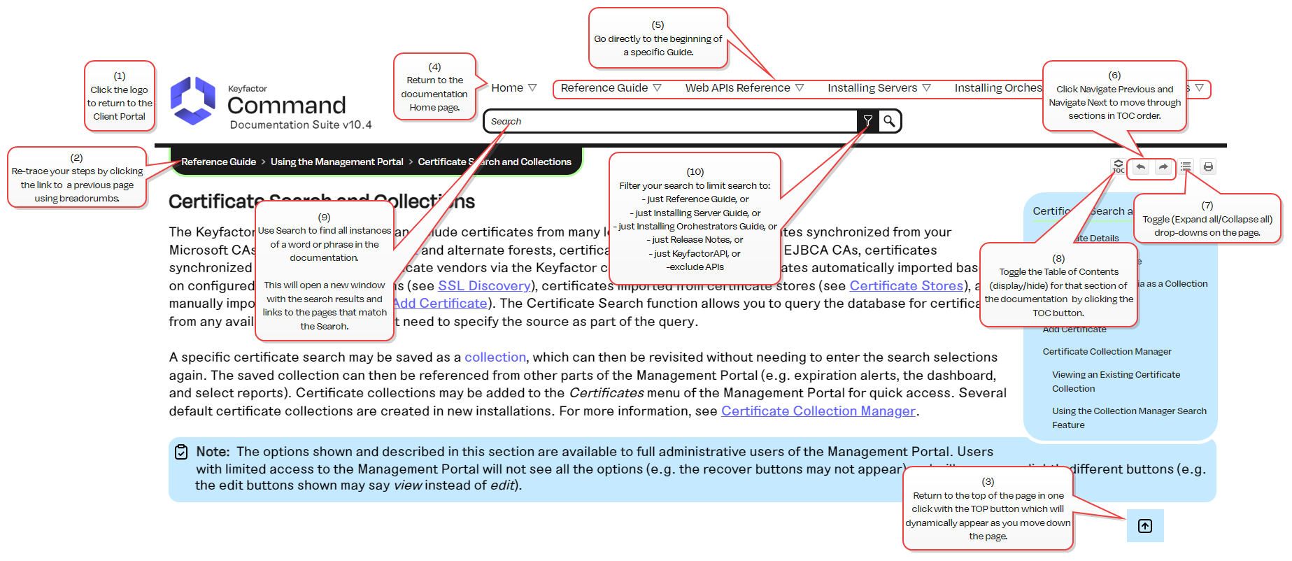 Documentation Navigation Help