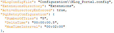 Keyfactor Command Web Console appsetting.json File