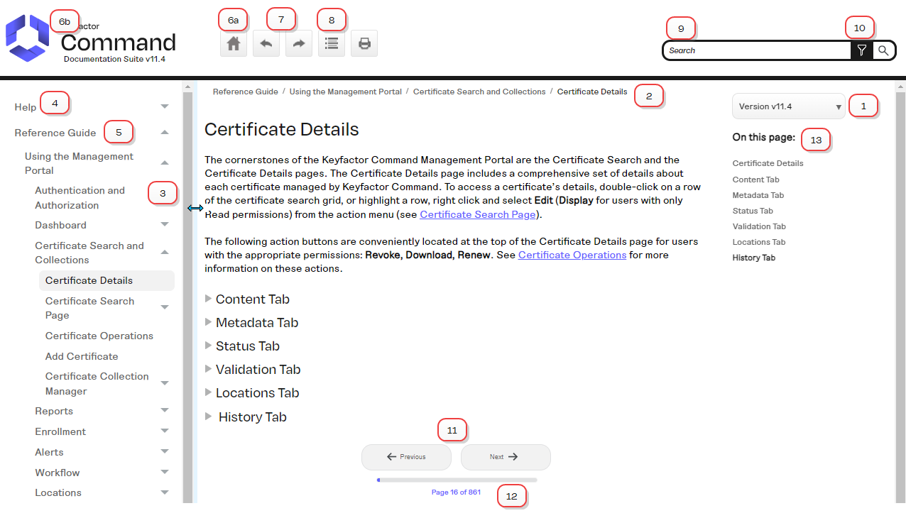 Documentation Navigation Help