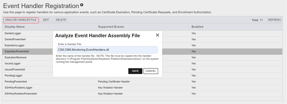 Custom Event Handler Operations