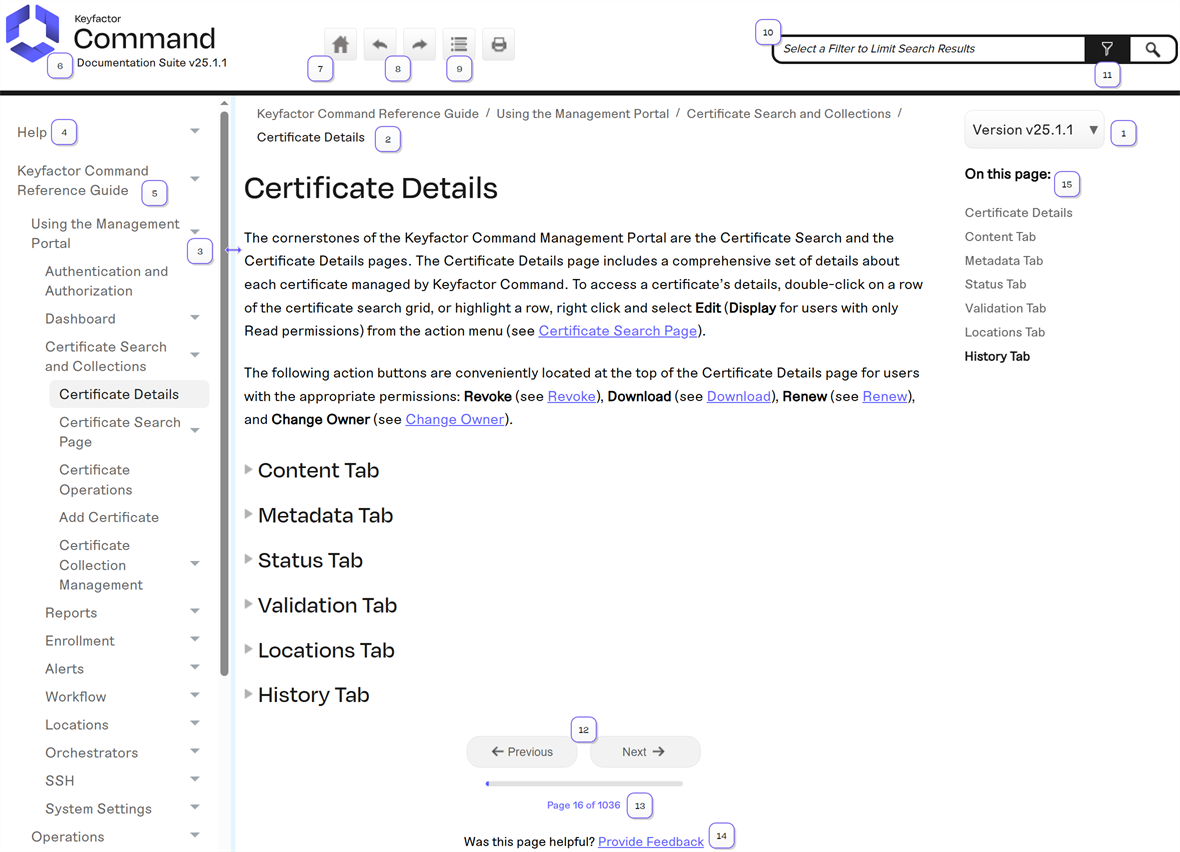 Documentation Navigation Help