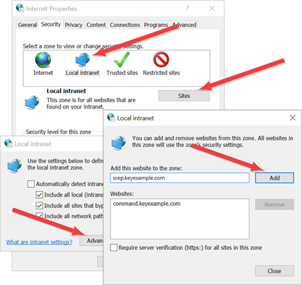 Configure Browsers for Integrated Windows Authentication